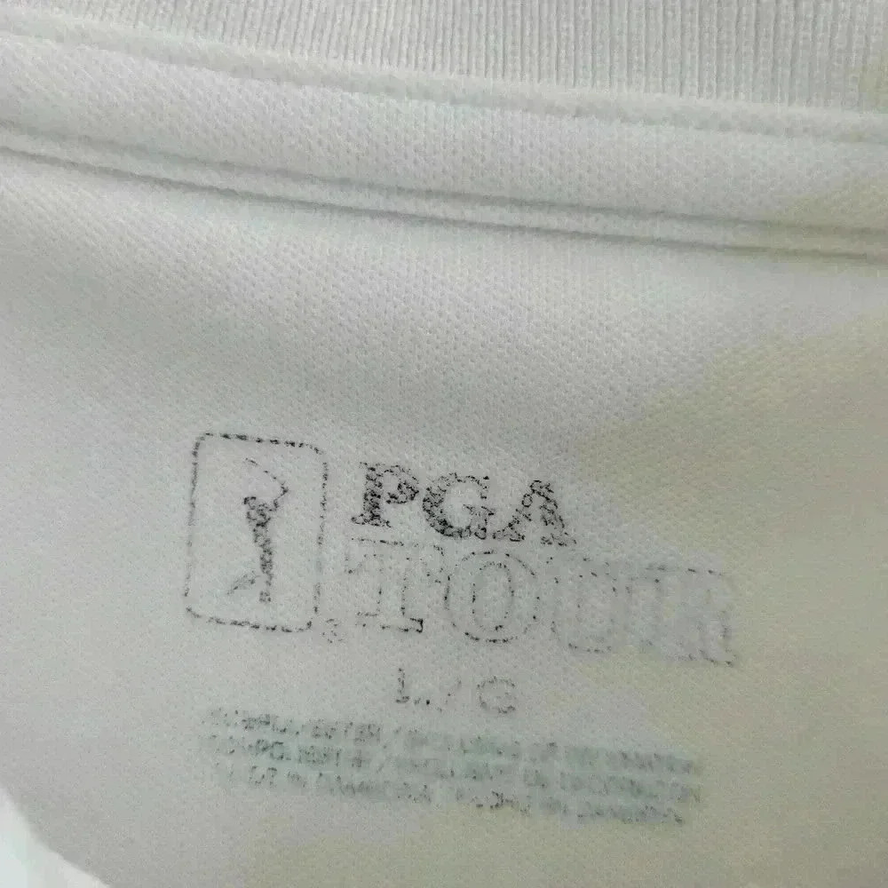 PGA Tour Shirt Men's L/G Golf Diagonal Pattern Short Sleeve Gray White Collard - Picture 5 of 12